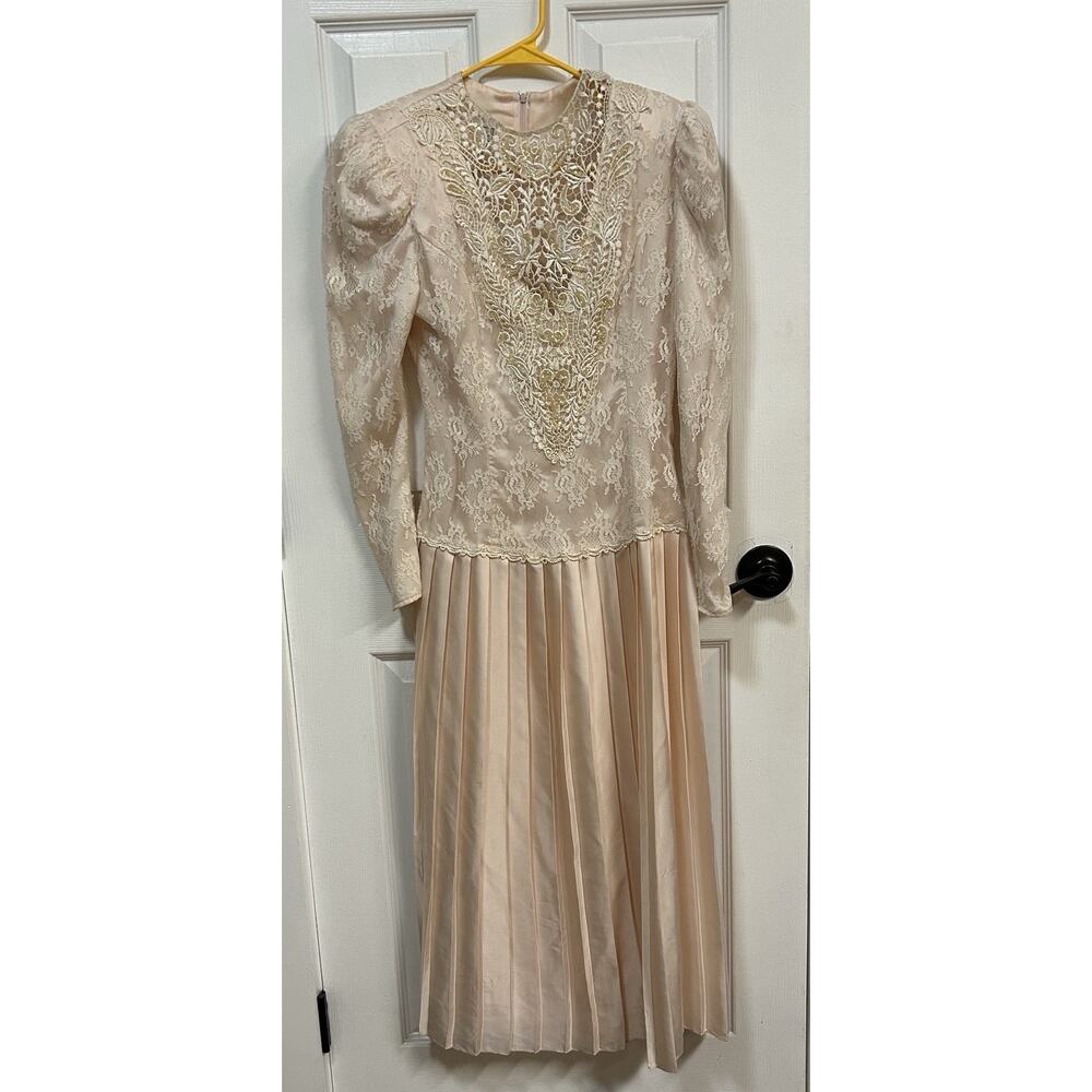 Vintage 80’s Scott McClintock Sz 10 Dress Pink, Lace, Romancecore
